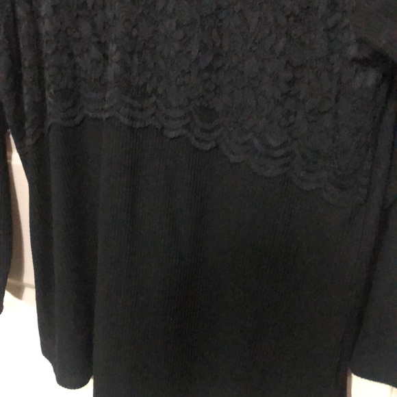 Torrid black ribbed sweater with lace size 4 - Picture 4 of 8
